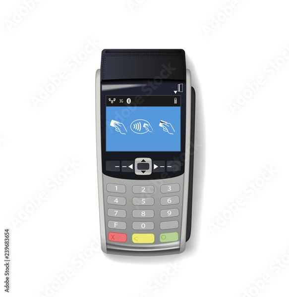 Fototapeta Payment terminal mockup.