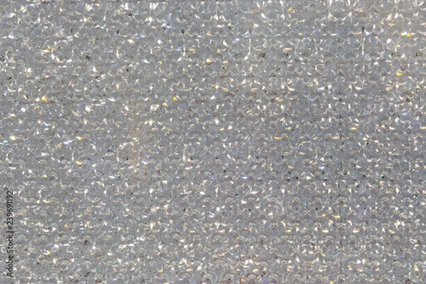 Fototapeta Luxury surface of shiny diamond gems. Beautiful background texture. Small brilliants texture.