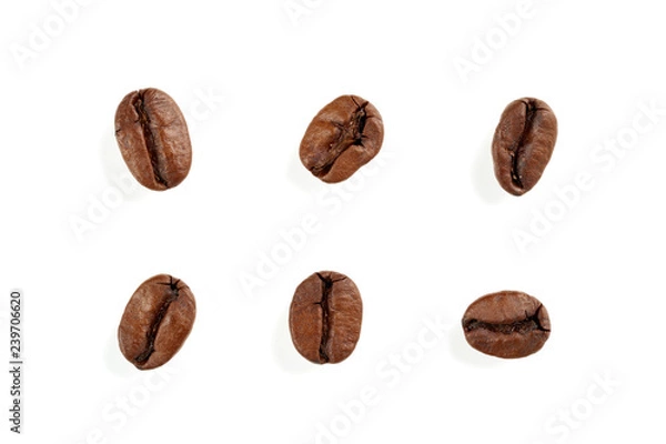 Fototapeta Coffee Beans And White Background   