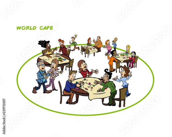 Obraz World cafe illustration