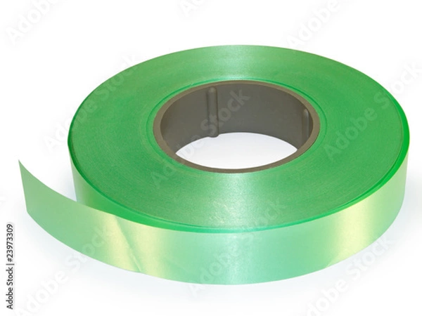 Fototapeta Roll green packaging ribbons.