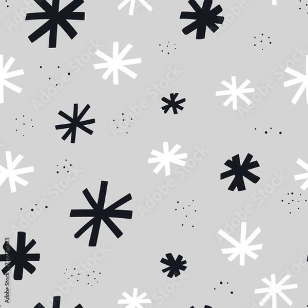 Obraz Christmas hand drawn seamless vector pattern