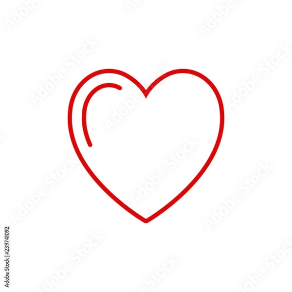 Obraz Heart linear vector icon, love symbol, 