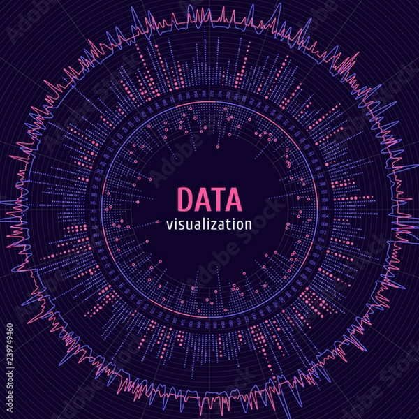 Fototapeta Data complexity representation. Big data concept visualization. Graphic abstract background. Eps10