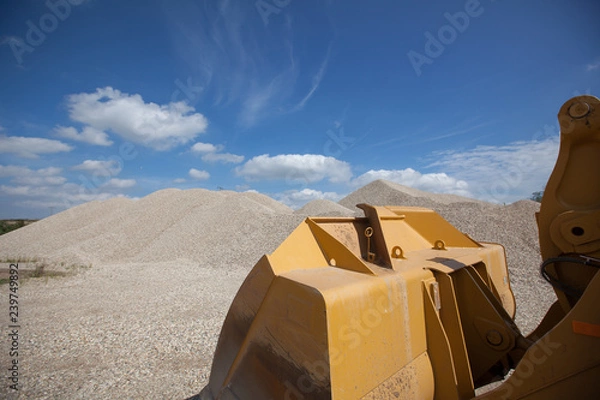 Fototapeta Front of a Bulldozer with dozer blade