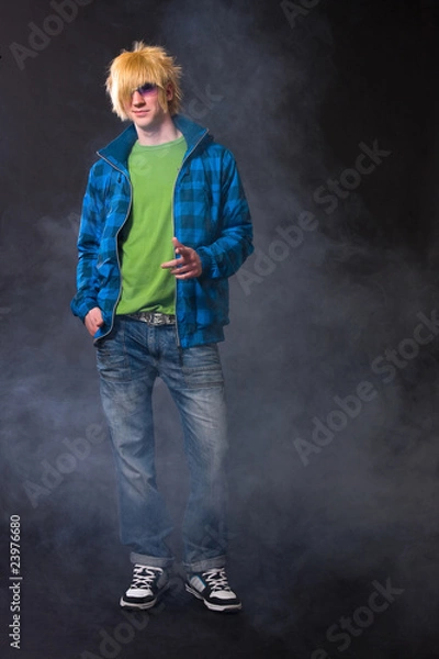Obraz fashion emo boy posing