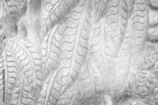 Fototapeta Carving brown wood patterns texture for grey background