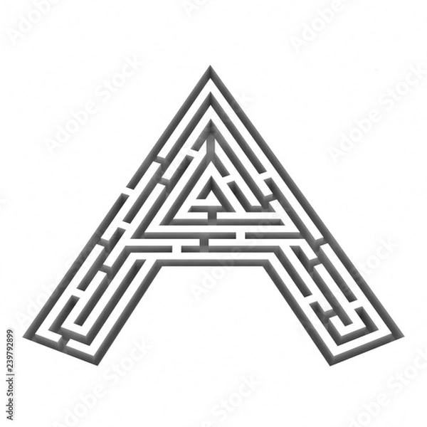 Fototapeta 3d render maze alphabet letter