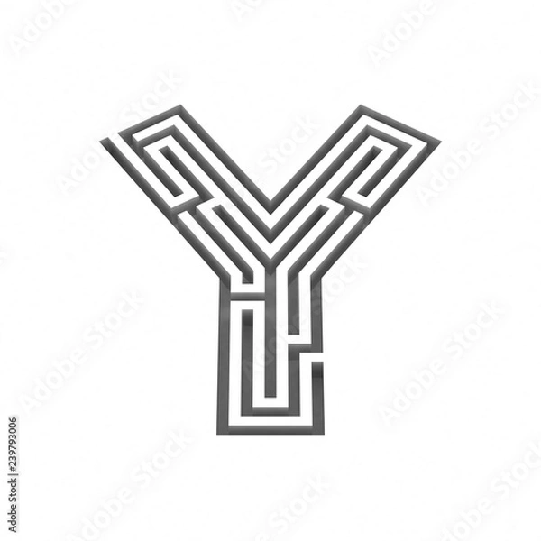 Fototapeta 3d render maze alphabet letter