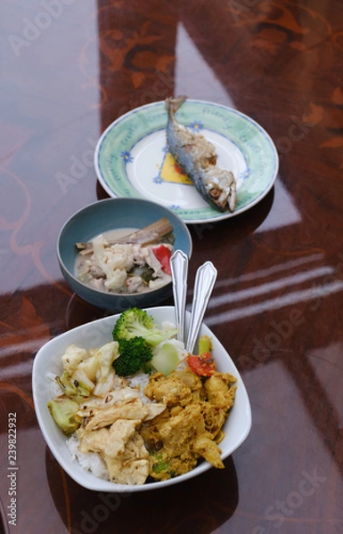 Obraz rice with fish and chicken food