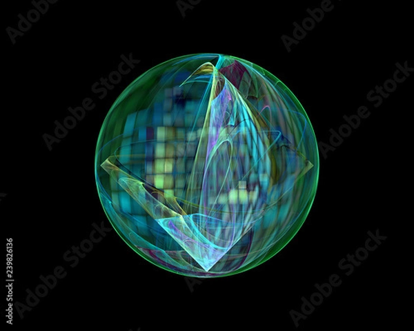 Obraz abstract multicolored glass sphere, isolated design element