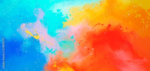 Obraz bright Abstract watercolor drawing on a paper image	