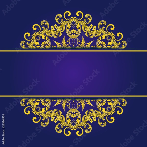 Fototapeta Greeting card with ornament. Invitation card. Abstract beautiful mandala design on background. Template for your design. Vector illustration