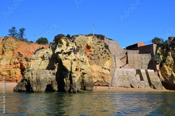 Obraz mediterranean beach and cliffs