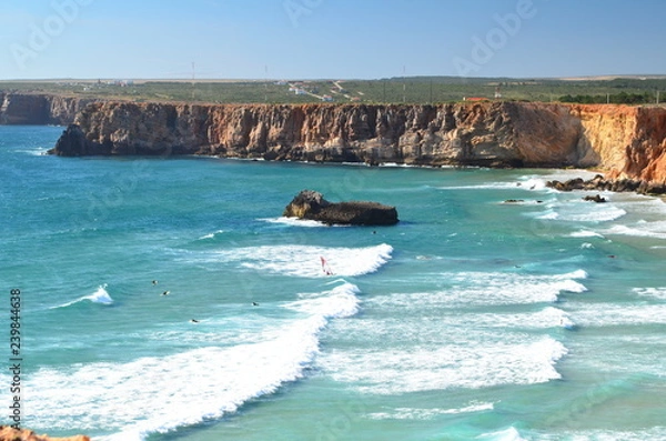 Obraz surfers in mediterranean sea