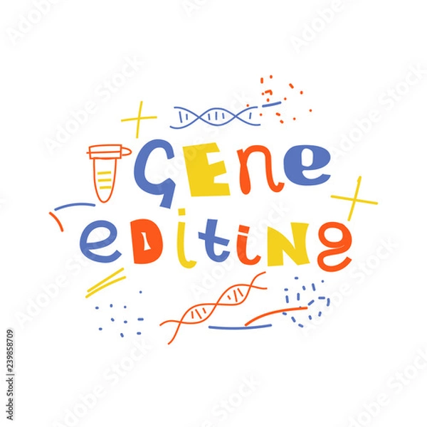 Obraz gene dna editing vector concept in bright colors
