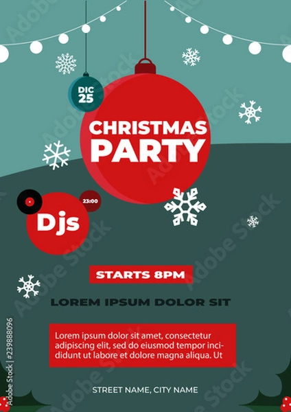 Obraz Christmas party poster