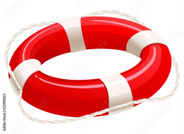 Obraz Life buoy, cartoon vector illustration