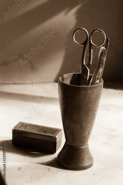 Obraz Old barber shop, fragment