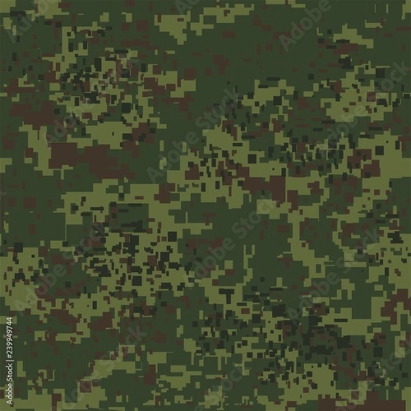 Obraz Digital pixel camouflage seamless pattern for your design. Vector Texture