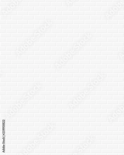 Fototapeta White brick wall background. Vertical pattern. Vector. 