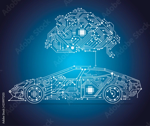 Obraz AI - Artificial intelligence smart car 