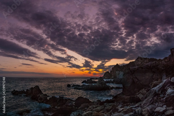 Fototapeta sunset over sea