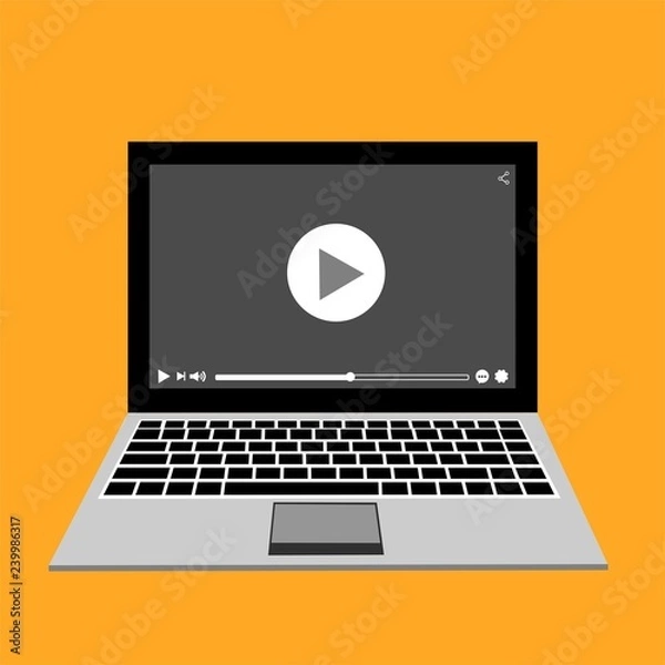 Fototapeta Video tutorials, study and learning concept. Vector flat illustration - Vector