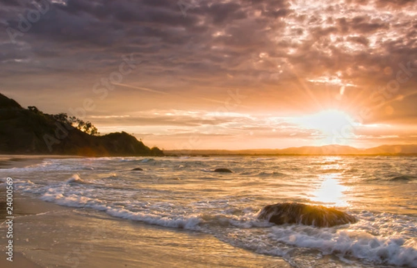 Obraz Nastrojowy zachód słońca nad Byron Bay