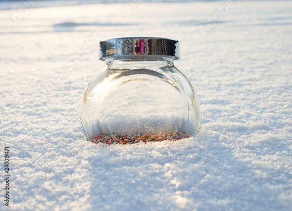 Fototapeta lantern in snow