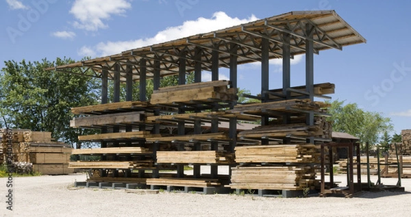 Obraz stack of wood under cover