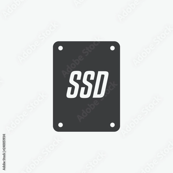 Fototapeta Solid State Drive Vector Icon