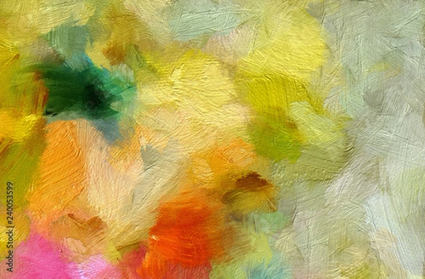 Fototapeta Digital art abstract pattern. Hand drawing modern style art print. Futuristic artwork. Contemporary painting wall decor. Oil on canvas. Brushstrokes of paint in warm colors. Psychedelic design.