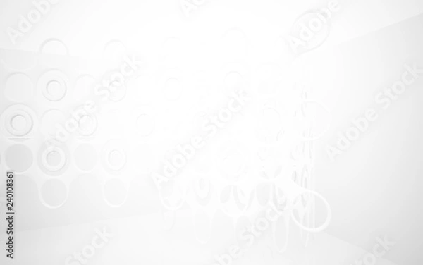 Fototapeta White smooth abstract architectural background. 3D illustration and rendering