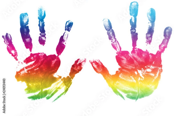 Obraz colorful child hand printed