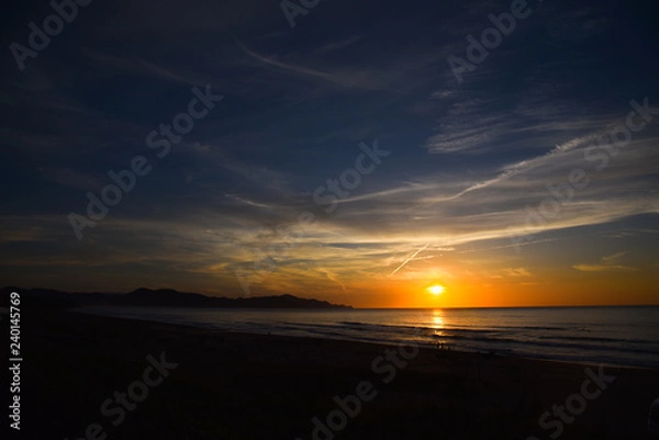 Fototapeta 夕日が浦海岸　夕焼け