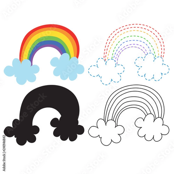 Obraz rainbow worksheet vector design
