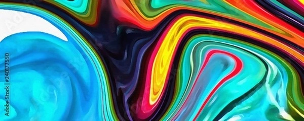 Fototapeta Abstract modern swirl marbled background. Shapes and curves vortex and lines elements. Psychedelic warm and bright texture. Waves graphic design. 