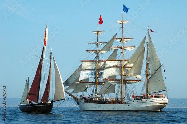 Obraz łodzie żaglowe od krawędzi do krawędzi