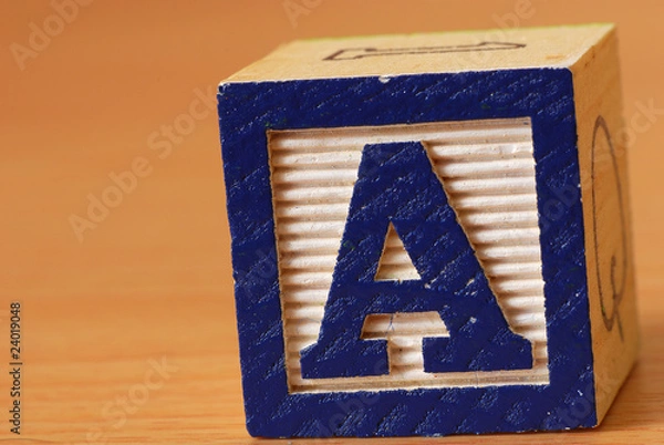 Fototapeta Alphabet block with the letter A