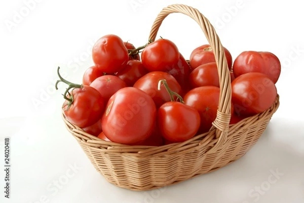 Fototapeta red tomatoes in basket