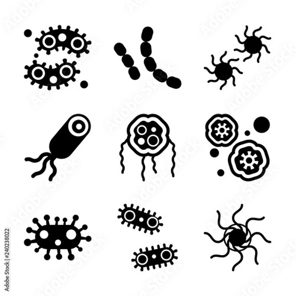 Obraz Bactery Icon Set