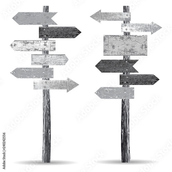 Obraz Two_old_signpost_gray