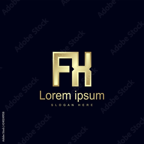 Fototapeta Initial Letter FX Logo Template Vector Design