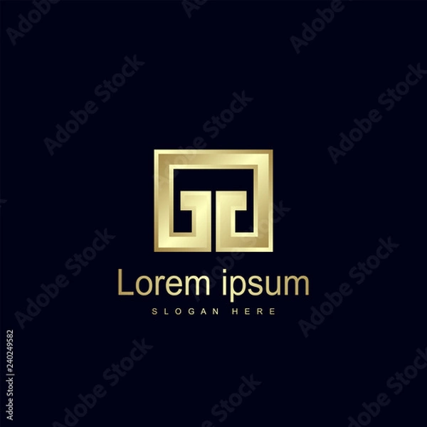 Obraz Initial Letter GG Logo Template Vector Design