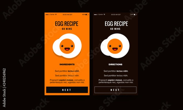 Obraz Egg Recipe App Design