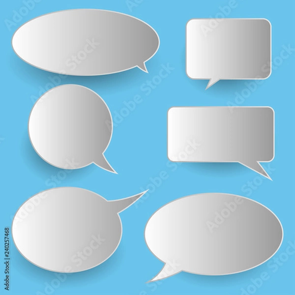 Fototapeta Vector set of stickers of speech bubbles. Blank empty speech bubbles