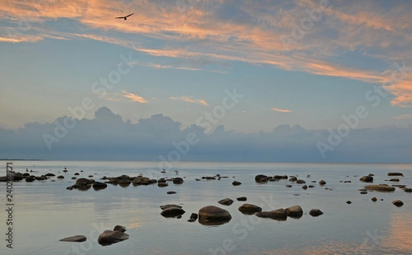 Obraz sunset over the lake