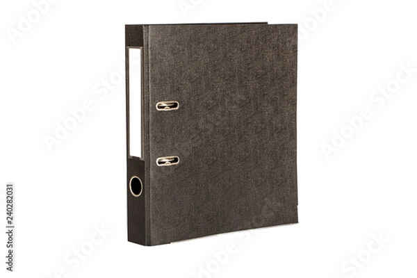 Fototapeta Folder for documents in the office, files for copy space, background, close-up, stationery, isolated on white background.