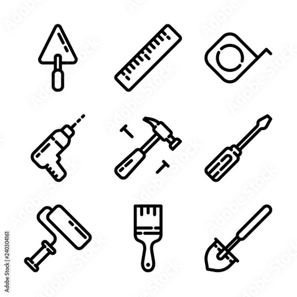 Fototapeta Tools & Construction Icon Set